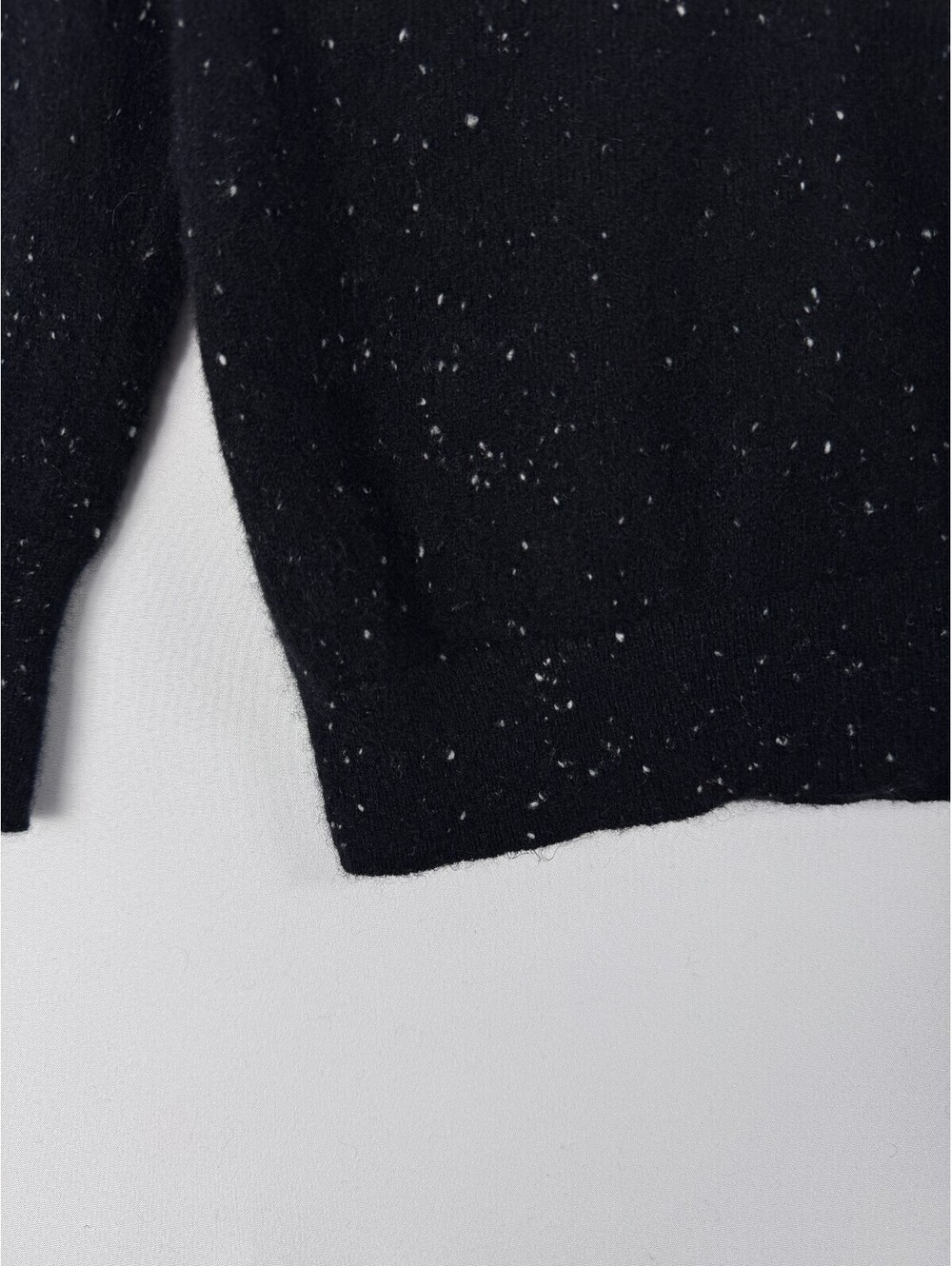 Premium Talbots Donegal Black Speckled Pure Cashmere Turtleneck Sweater Woman 1X - Picture 3 of 7